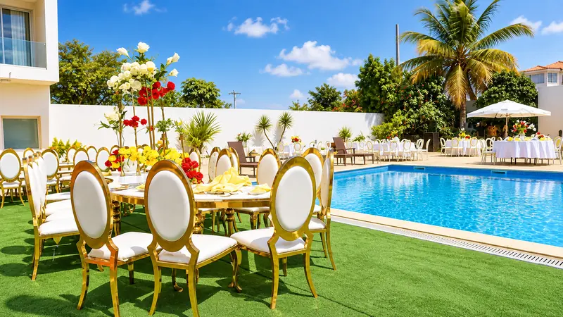 Casamento junto à piscina