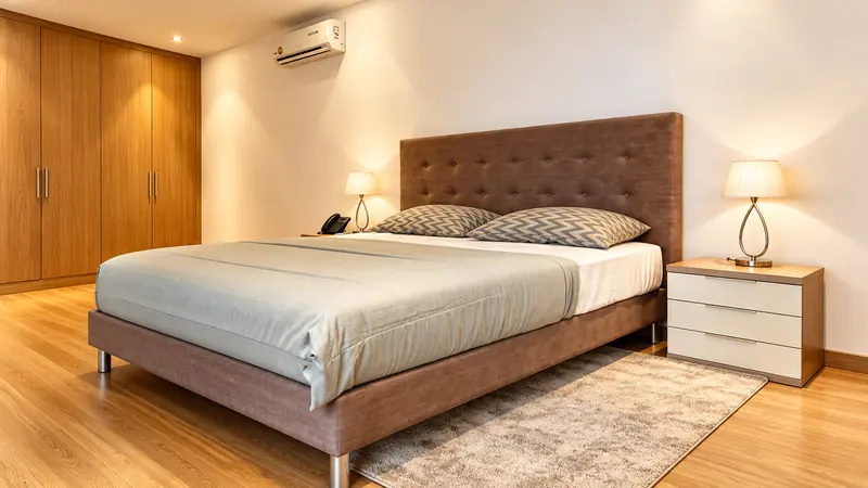 Quarto Duplo com cama de casal